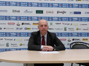 Max Menetti nel dopo match con la Reyer.