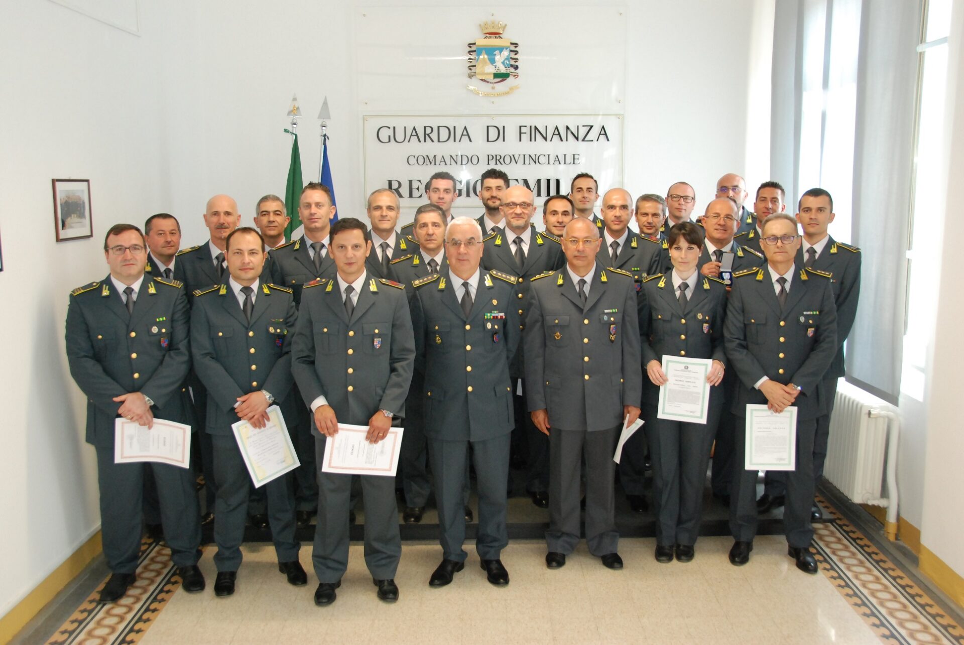 Gli uomini della Guardia di Finanza di Reggio Emilia